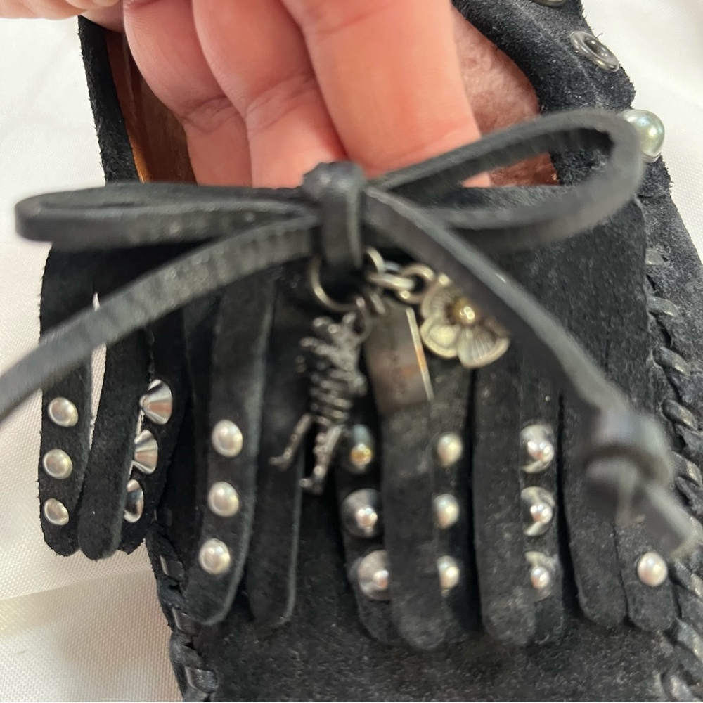 Coach Rocassin Black Suede Moccasin Flats - Picture 8 of 13